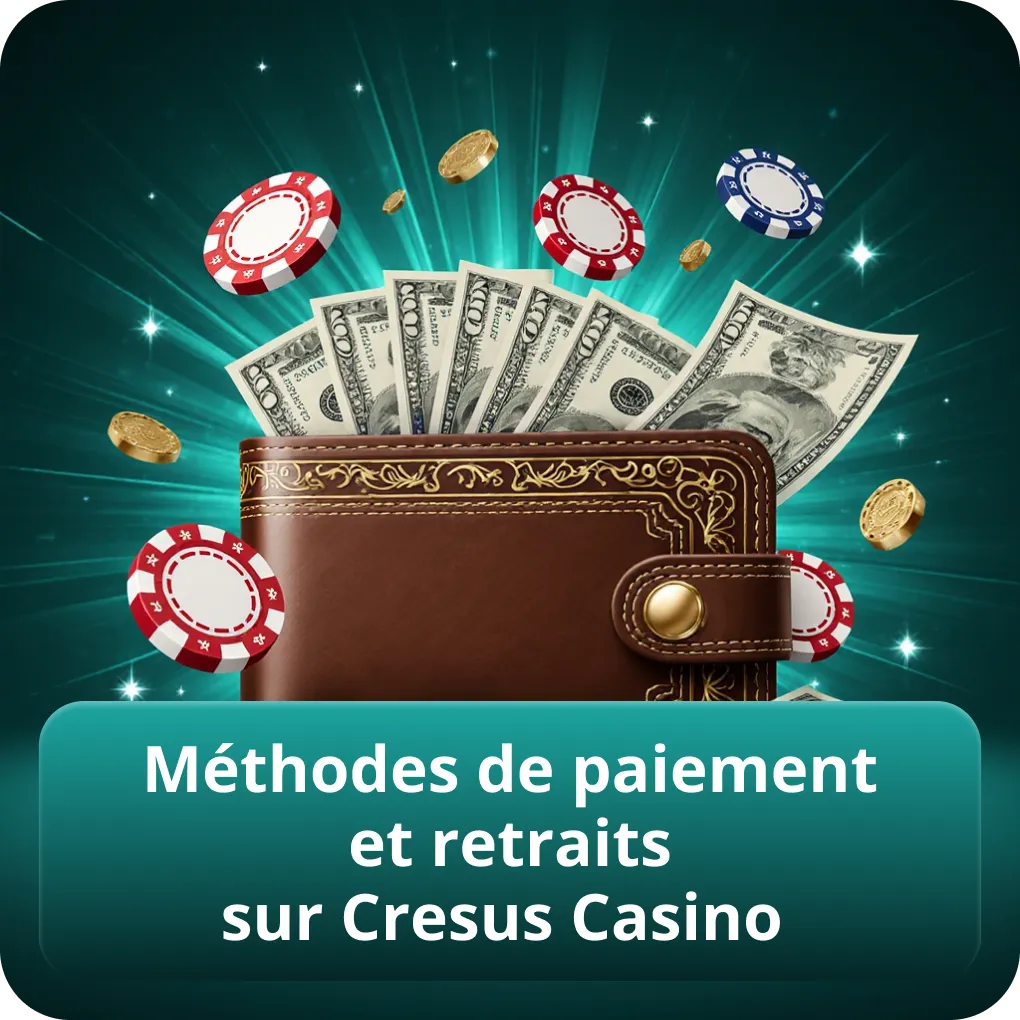 Méthodes de paiement et retraits sur Cresus Casino